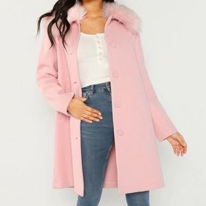 Faux Fur Collar Coat